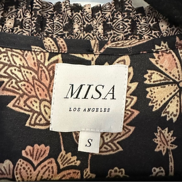 MISA Garance Top in Gilded Paisley Ruffles Black Size Small Womens - Picture 8 of 10